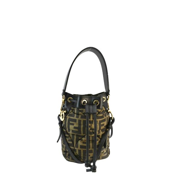 Fendi Handbags - Fendi  Mini Mon Tresor Leather Bucket Crossbody Bag Brown